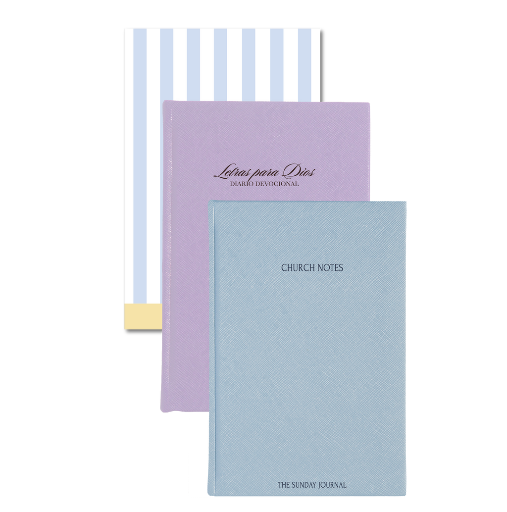 Church Notes Sky Blue + Letras para Dios + Libro de Stickers